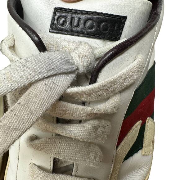 Vintage 2007 Gucci Sneakers Mens Size 11 White Cream Leather 162681 - Picture 11 of 11